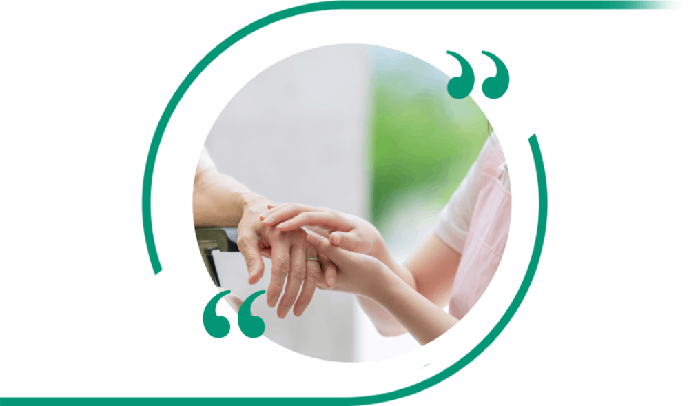 Hands reaching out for connection