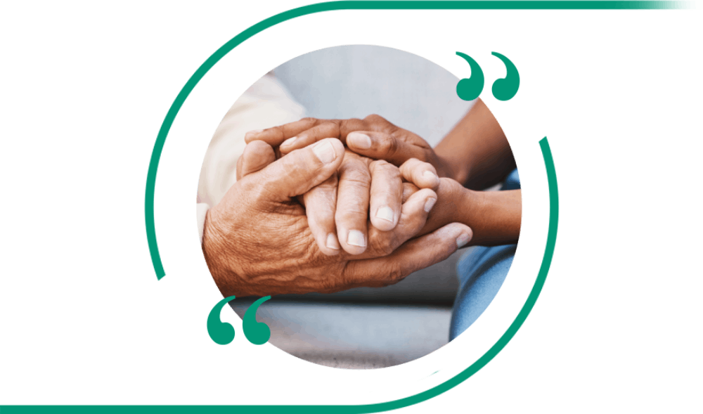 Joined hands in support